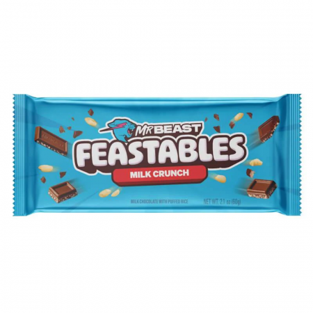 Ciocolată - Mr. Beast Feastables Milk Crunch Chocolate USA 60g