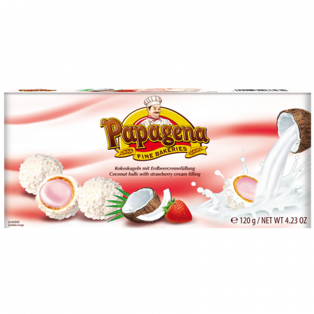 Napolitane - Papagena Bile Cocos cu Capsuni 120g