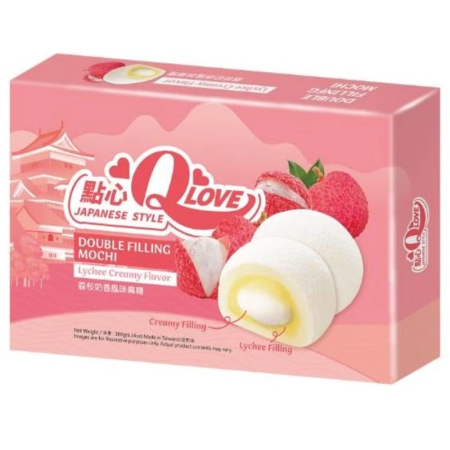 Mochi - QLove Creamy Lychee Double Filling Mochi TWN 180g