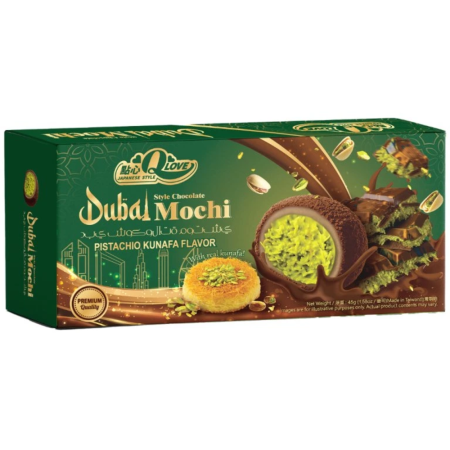 Produse Alimentare - QLove Dubai Chocolate & Pistachio Kunafa Deluxe Mochi TWN 45g