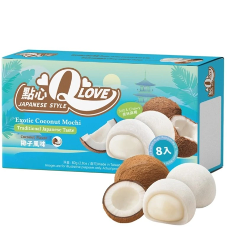 Produse Alimentare - QLove Exotic Coconut Premium Mini Mochi TWN 80g