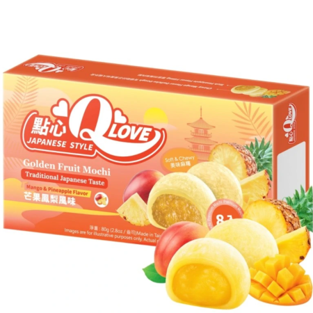 Produse Alimentare - QLove Golden Fruit Premium Mini Mochi TWN 80g