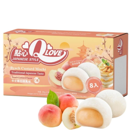 Produse Alimentare - QLove White Peach Custard Mini Mochi TWN 80g