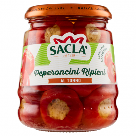 Conserve de ton, pește - Sacla Peperoncini Ripieni Tonno 280g
