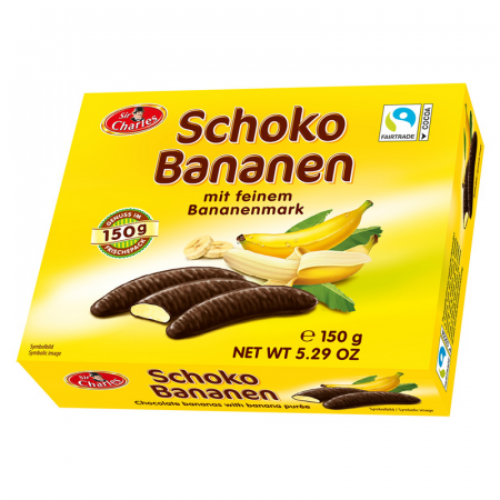 Jeleuri & Bomboane - Sir Charles Banane de Ciocolata 150g