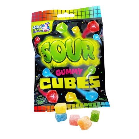 Produse Alimentare - Sour Gummy Cubes 100g