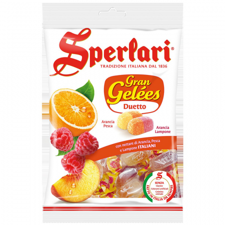Jeleuri & Bomboane - Sperlari Caramelle Gelee Duetto Frutta 175g