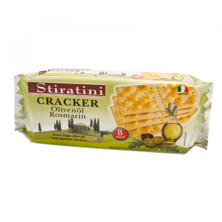 Snackuri & Chipsuri - Stiratini Crackers cu Ulei de Masline si Rozmarin 250g