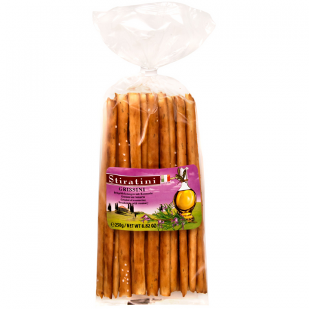 Snackuri & Chipsuri - Stiratini Grisine cu Rozmarin 250g