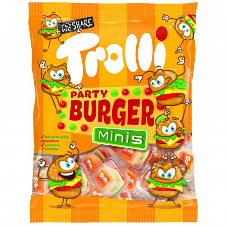 Jeleuri & Bomboane - Trolli Party Burger Minis 170g