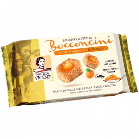 Croissante, Foitaje & Prăjiturele - Vicenzi Bocconcini Cuore di Albicocca & Vaniglia 100g