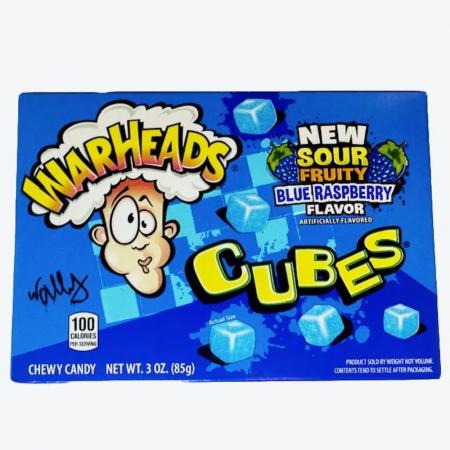 Jeleuri & Bomboane - Warheads Blue Raspberry Cubes USA 85g (Exp. 31.12.25)