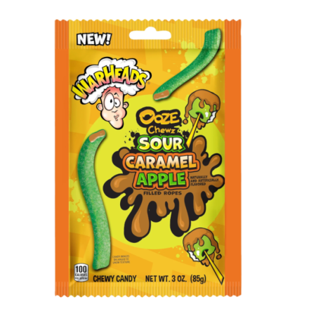 Jeleuri & Bomboane - Warheads Sour Ooze Chewz Caramel Apple USA 85g