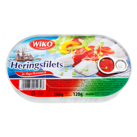 Conserve de ton, pește - Wiko File de Hering in Sos de Paprika 200g