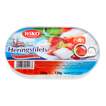 Conserve de ton, pește - Wiko File de Hering in Sos de Tomate 200g