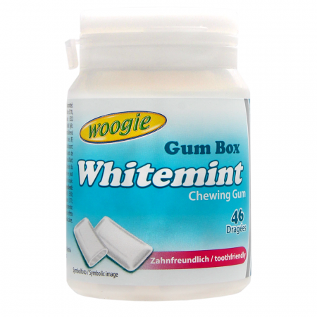 Gumă de Mestecat & Drajeuri - Woogie Chewing Gum Whitemint 64g