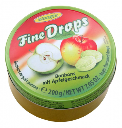 Gumă de Mestecat & Drajeuri - Woogie Fine Drops Apple 200g