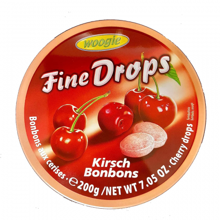 Gumă de Mestecat & Drajeuri - Woogie Fine Drops Cherry 200g