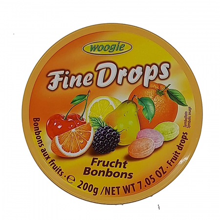Gumă de Mestecat & Drajeuri - Woogie Fine Drops Fruit Mix 200g