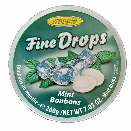 Gumă de Mestecat & Drajeuri - Woogie Fine Drops Mint 200g