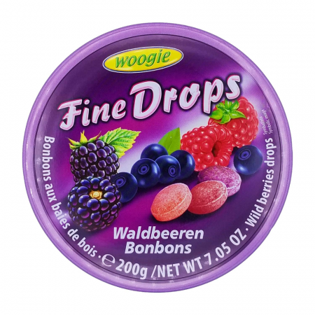 Gumă de Mestecat & Drajeuri - Woogie Fine Drops Wildberry 200g
