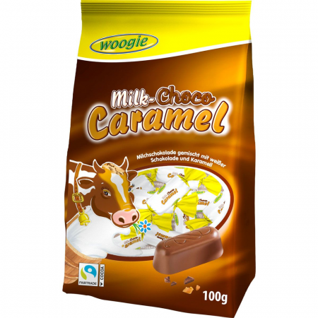 Jeleuri & Bomboane - Woogie Caramele cu Lapte si Cacao 100g