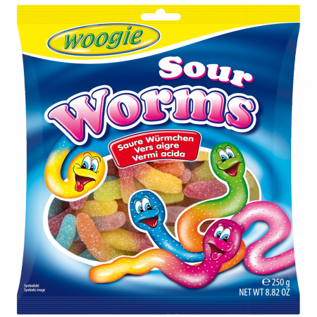 Jeleuri & Bomboane - Woogie Sour Worms 250g