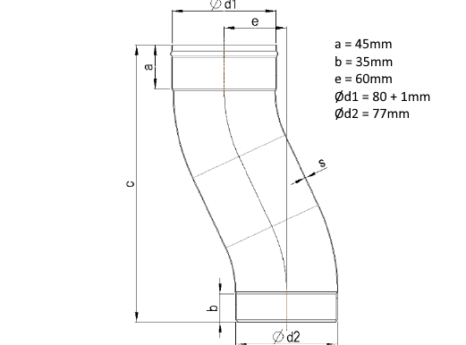 Cot burlan in S zinc 80mm [2]