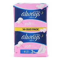 ABSORBANTE - ALWAYS ULTRA SENSITIVE DUO PACK NIGHT 14/SET