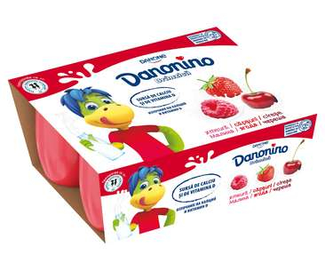 LACTATE OUA SI PAINE - DANONINO BRANZICA ZMEURA/CIRESE/CAPSUNI 6X50G