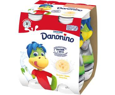 LACTATE OUA SI PAINE - DANONINO IAURT DE BAUT CU BANANE 4X100G