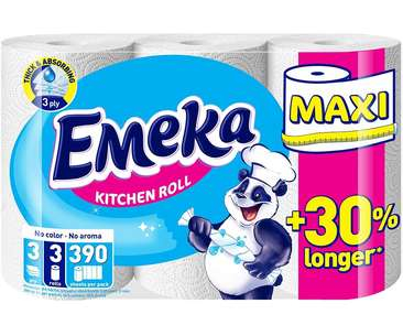HARTIE IGIENICA & SERVETELE - EMEKA ROLE BUCATARIE WHITE 3STR 2BUC