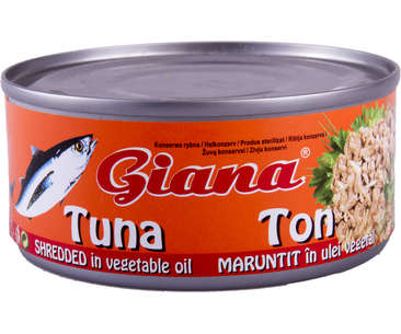 CARNE MEZELURI SI PESTE - GIANA TON MARUNTIT IN ULEI VEGETAL,SUC PROPRIU 170G