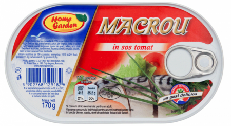 PATEURI SI CONSERVE CARNE - PESTE - HOME GARDEN MACROU IN SOS TOMAT 170G(16)