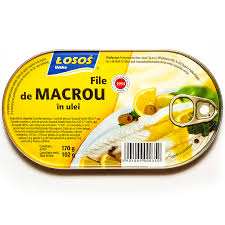 PATEURI SI CONSERVE CARNE - PESTE - LOSOS MACROU FILE IN ULEI 170G(16)