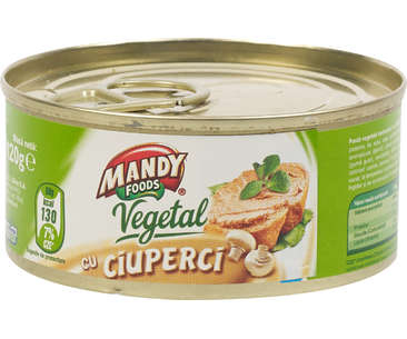 PATEURI SI CONSERVE CARNE - PESTE - MANDY PATE VEGETAL CIUPERCI 120G