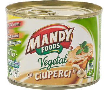 PATEURI SI CONSERVE CARNE - PESTE - MANDY PATE VEGETAL CIUPERCI 200G