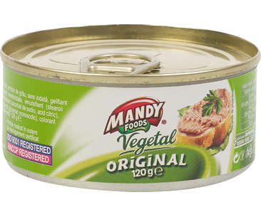PATEURI SI CONSERVE CARNE - PESTE - MANDY PATE VEGETAL ORIGINAL 120G