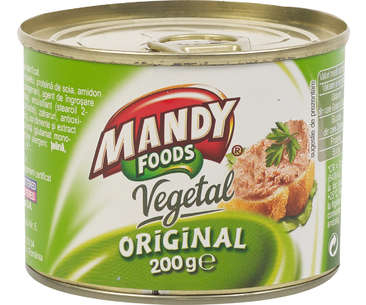 PATEURI SI CONSERVE CARNE - PESTE - MANDY PATE VEGETAL ORIGINAL 200G