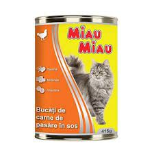 MANCARE ANIMALE - MIAU MIAU CONSERVA CU PUI 415G
