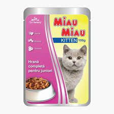 MANCARE ANIMALE - MIAU MIAU HRANA UMEDA PISICI KITTEN 100G
