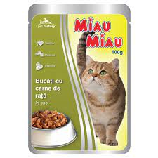 MANCARE ANIMALE - MIAU MIAU PLIC HRANA UMEDA RATA 100G