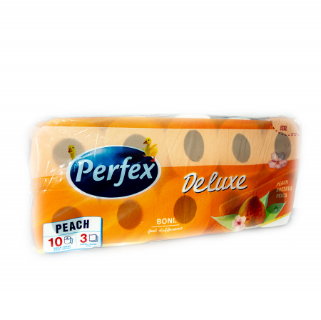 HARTIE IGIENICA & SERVETELE - PERFEX HARTIE IGIENICA DELUXE 3STR PIERSICA 10/SET