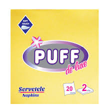 HARTIE IGIENICA & SERVETELE - PUFF SERVETELE LUX GALBENE 38X38CM 2STR 20BUC