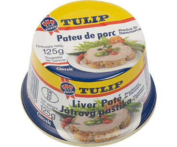 CARNE MEZELURI SI PESTE - TULIP PATE FICAT PORC 125G(48)