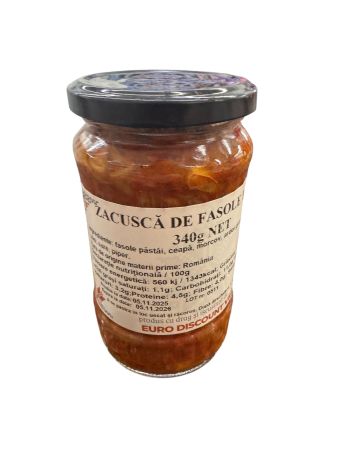 PRODUSE DE NOI - ZACUSCA DE FASOLE PASTAI 340G EURO DISCOUNT
