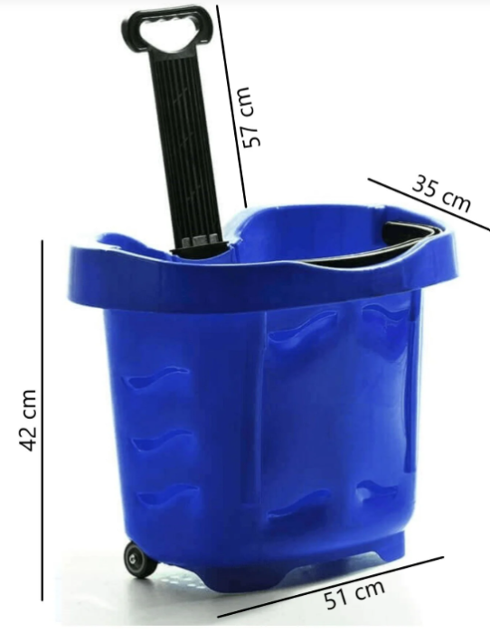 Cos supermarket cu roti si maner telescopic albastru [2]