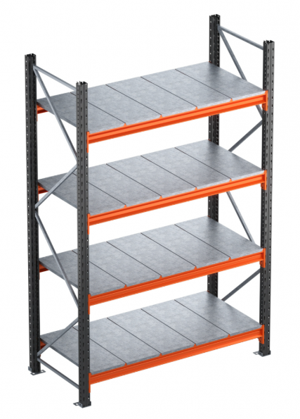 H:200/250/300 cm x L:156 cm x W:60 cm, Rafturi Extensie (cu 1 picior) 350kg/nivel,cu polite metalice [4]