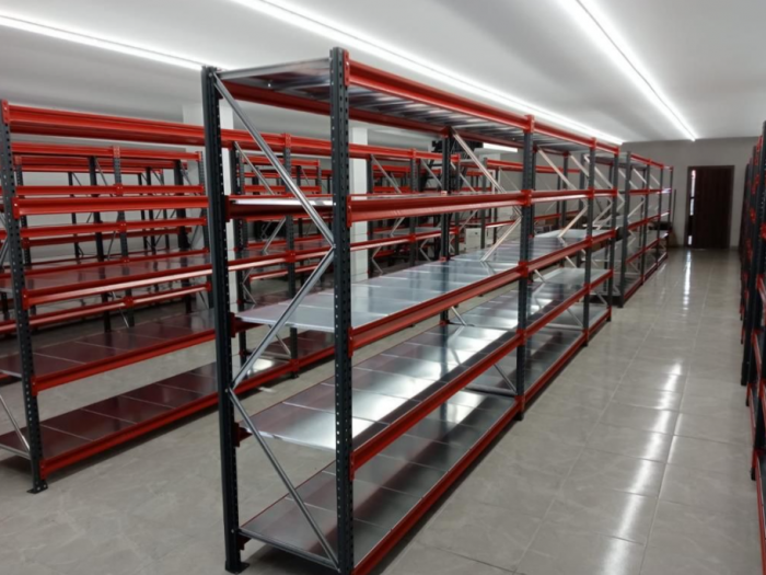 H:200/250/300 cm x L:156 cm x W:60 cm, Rafturi Extensie (cu 1 picior) 350kg/nivel,cu polite metalice [3]