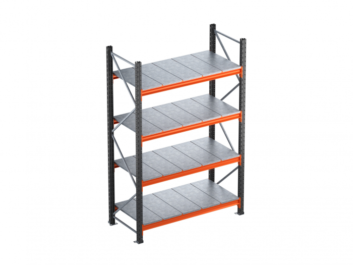 H:200/250/300 cm x L:156 cm x W:60 cm, Rafturi Extensie (cu 1 picior) 350kg/nivel,cu polite metalice [2]